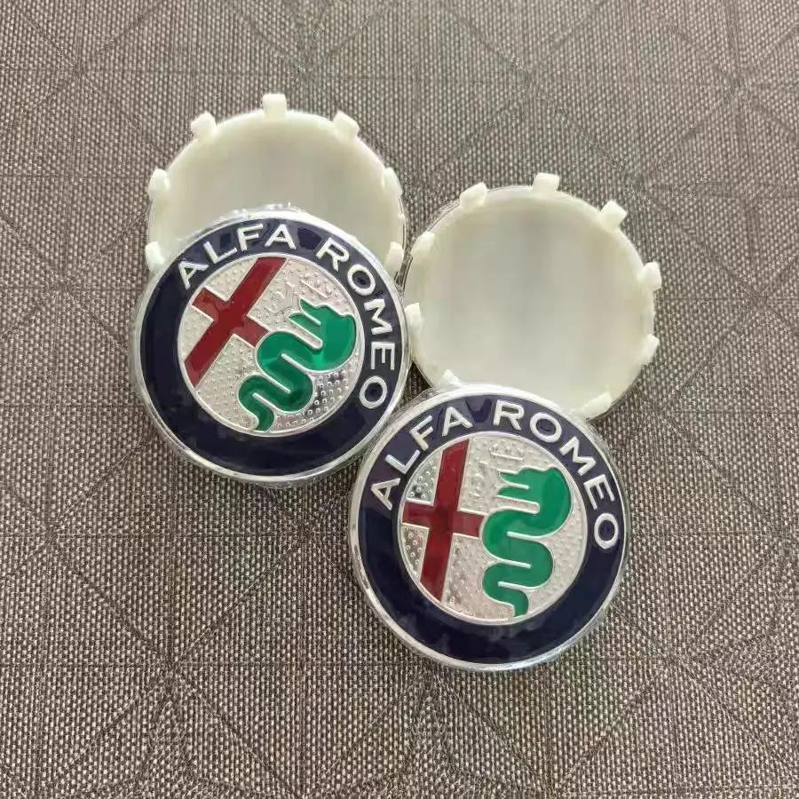 UHNPV1 TFLGX1 4Pcs 60MM 10pin Car Wheel Center Hub Caps Badge Tire Rim Covers For Alfa Romeo Giulia Stelvio Giulietta 147 156 159 Mito Tonale