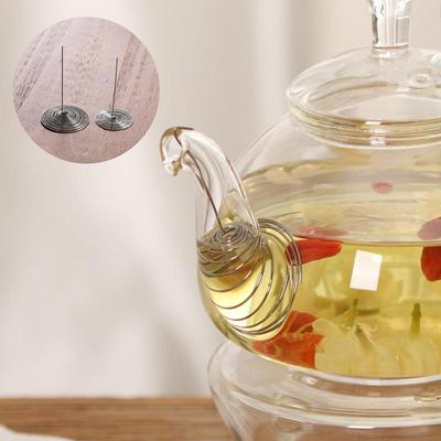 2Pcs Durable Stainless Steel Tea Infuser Nozzle Spring Strainer Teapot Filter