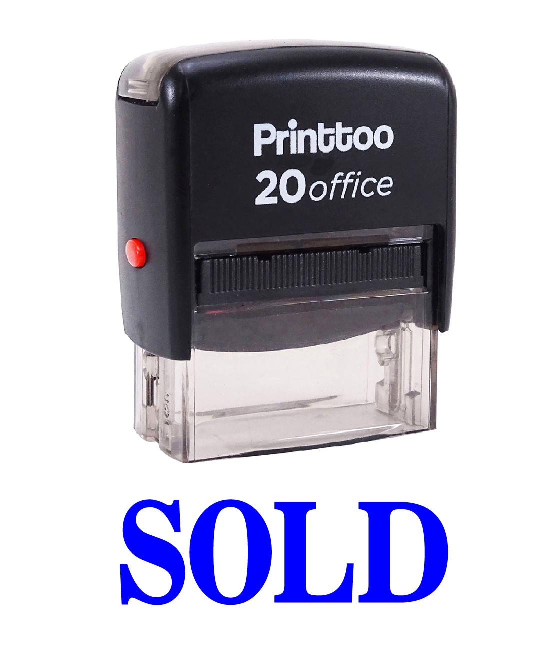 

Printtoo SOLD Self Inking Rubber Stamp Office Stationary Custom Stamp-Black 14 mm x 38 mm (Approx) синій