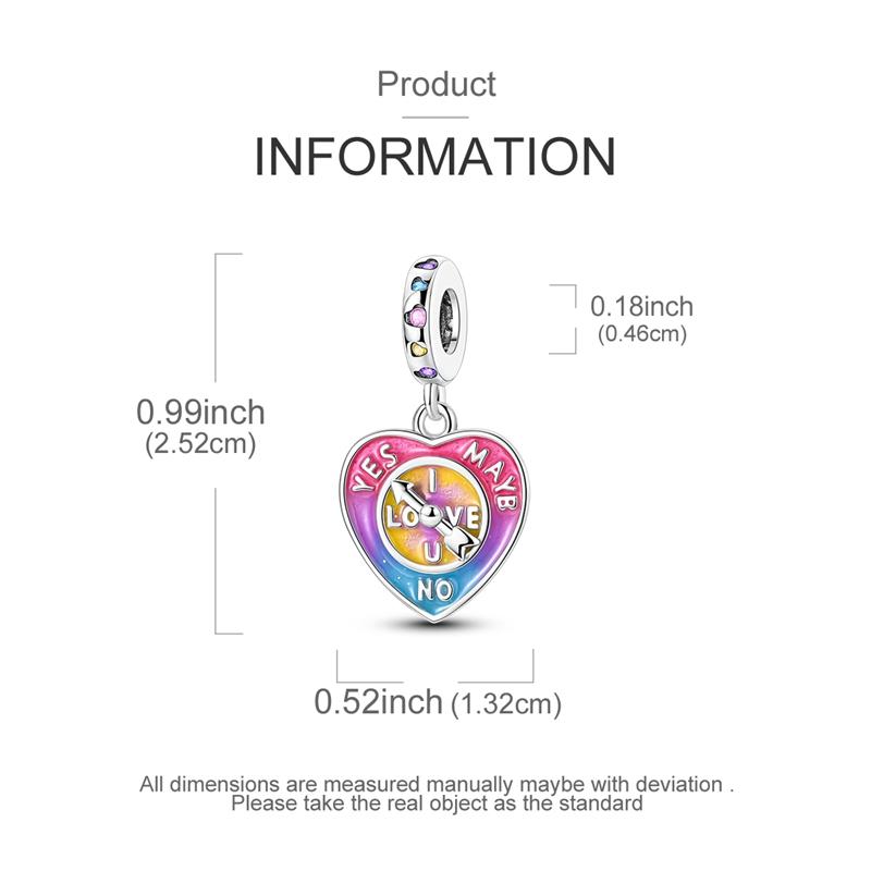 Charms Copper Eternal Love Heart-Shaped Clock Pendants Fit Charms Plata Original Bracelet Women Jewellery Making Gifts