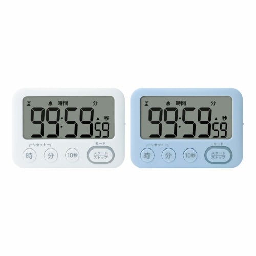 Sonic Timer Toki-Sapo 100-Hour Timer with Stand, Illuminated Notifications, Light Blue, LV-3288-LB