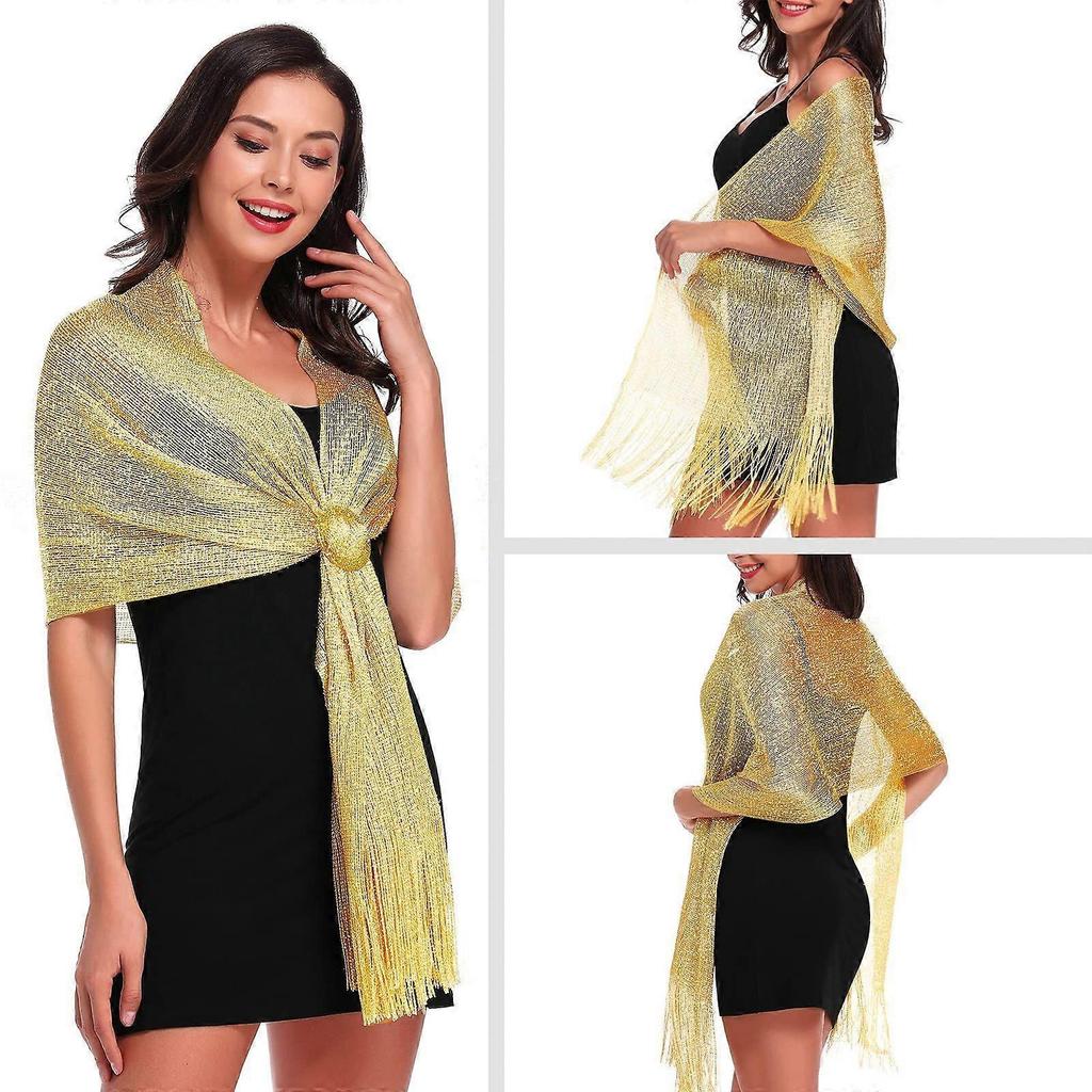 Women's Shawl Wrap Scarf, Women's Foulard Shawls Sparkly Scarves Stoles for Ceremonies Evening Party Wedding