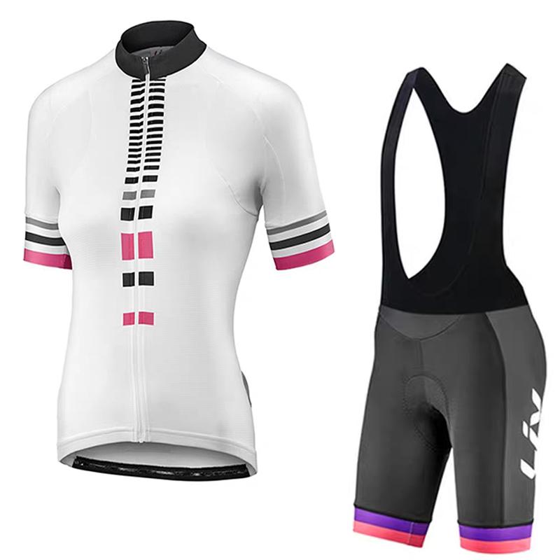 Women's Cycling Suit Set Summer Short Sleeved Cycling Jersey Cycling Bib Women's Sponge Cushion Cycling Shorts