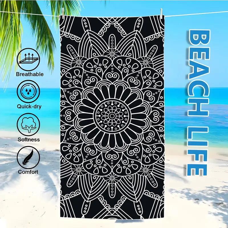 Exotischer Blumendruck Weiches Mikrofaser-Badetuch Groß Wasserabsorbierend Für Strand und Surfen