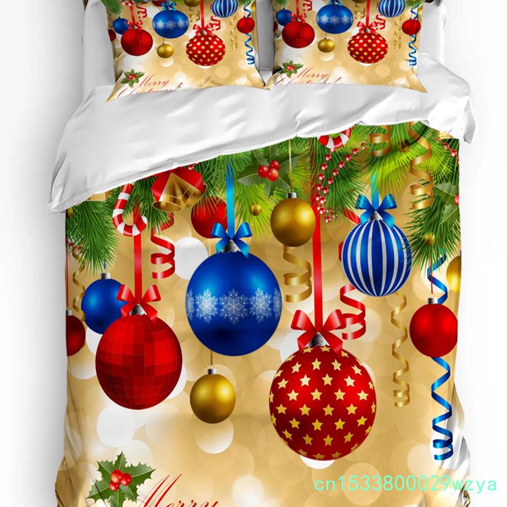 Christmas Tree Red Car Snow Art Duvet Cover Bed Bedding Set Home Textile Quilt Cover Pillowcases Bedroom Bedding Set No Sheet