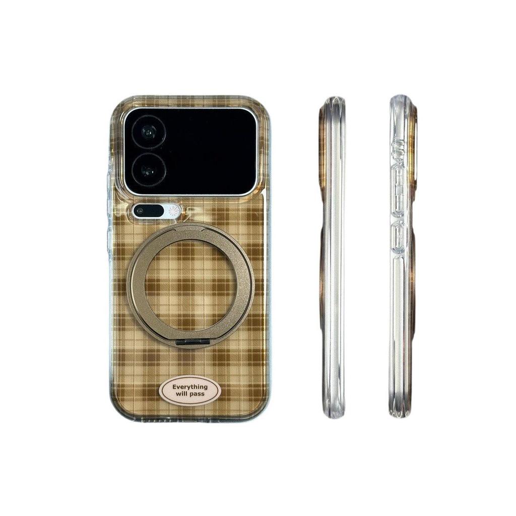 360° Rotating Double-Layer Drop-proof Plaid Case for Xiaomi 15/14/17PROMAX