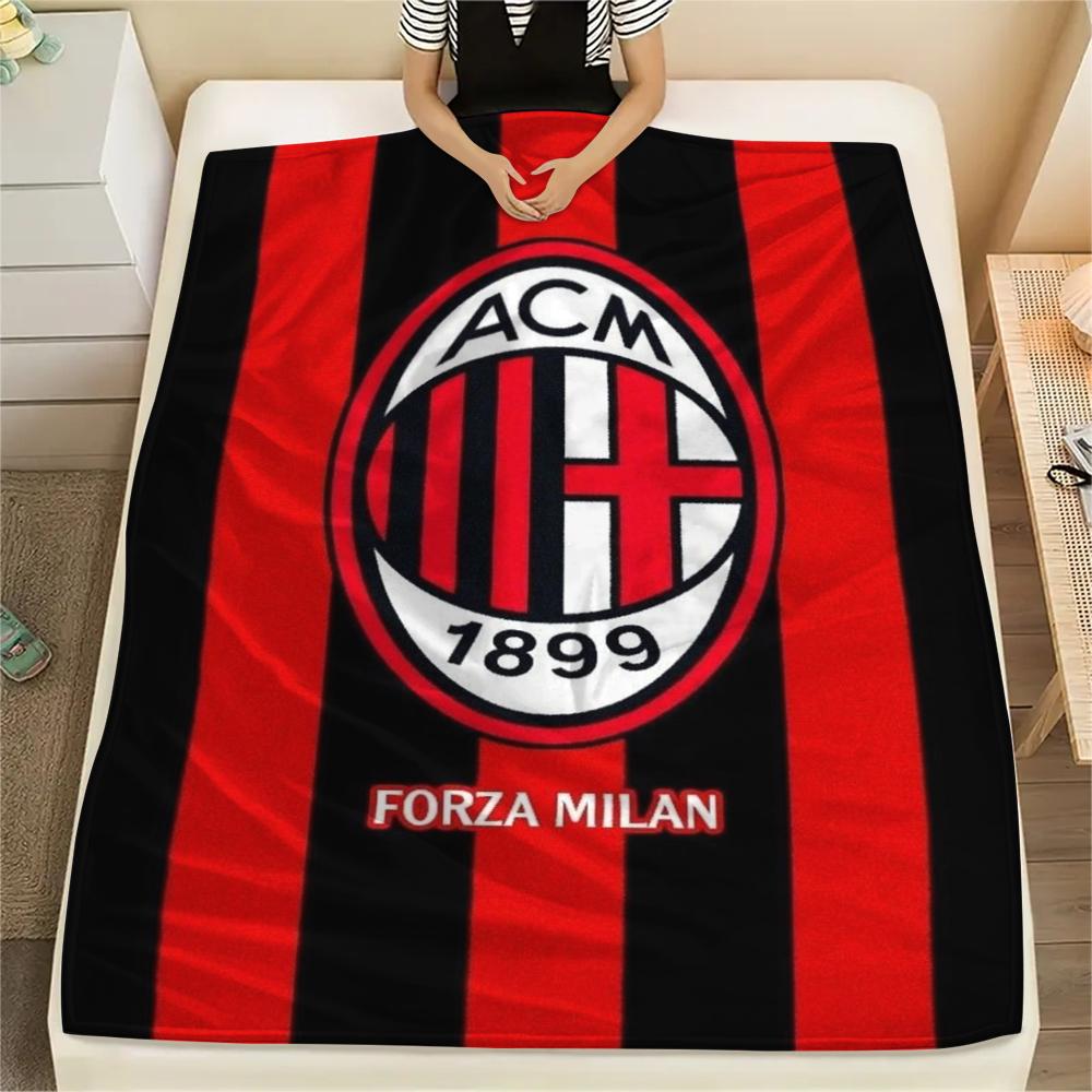 1pc AC Milan Print Flannel Blanket, High quality Comfortable for All Seasons, Home Decor, Warmth and Comfort, Perfect for Christmas Gifts05