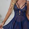 European & American Lace Lingerie: Women's Sexy Two-Piece Nightdress with Thin Straps