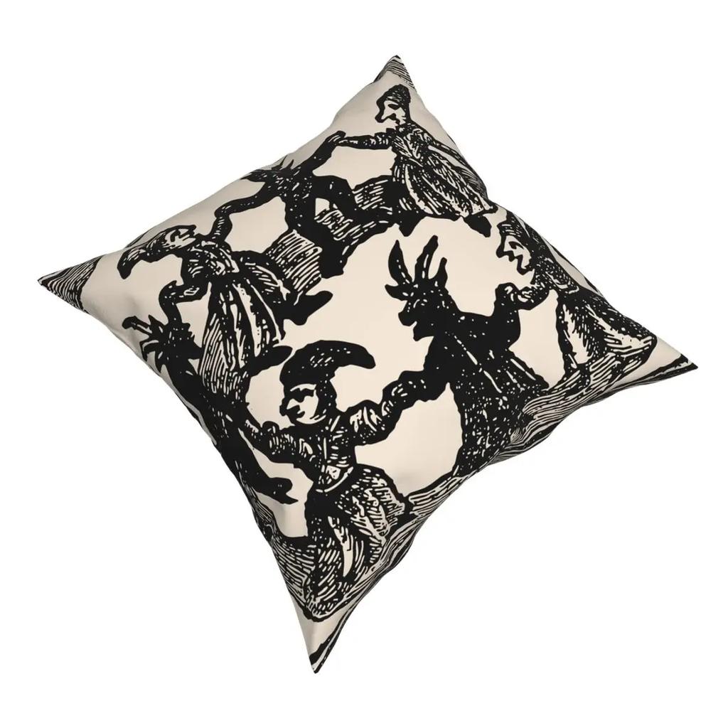 Witches Circle Dance Pillowcase Soft Polyester Cushion Cover Decor Gothic Pillow Case Cover Bedroom Square 45*45cm
