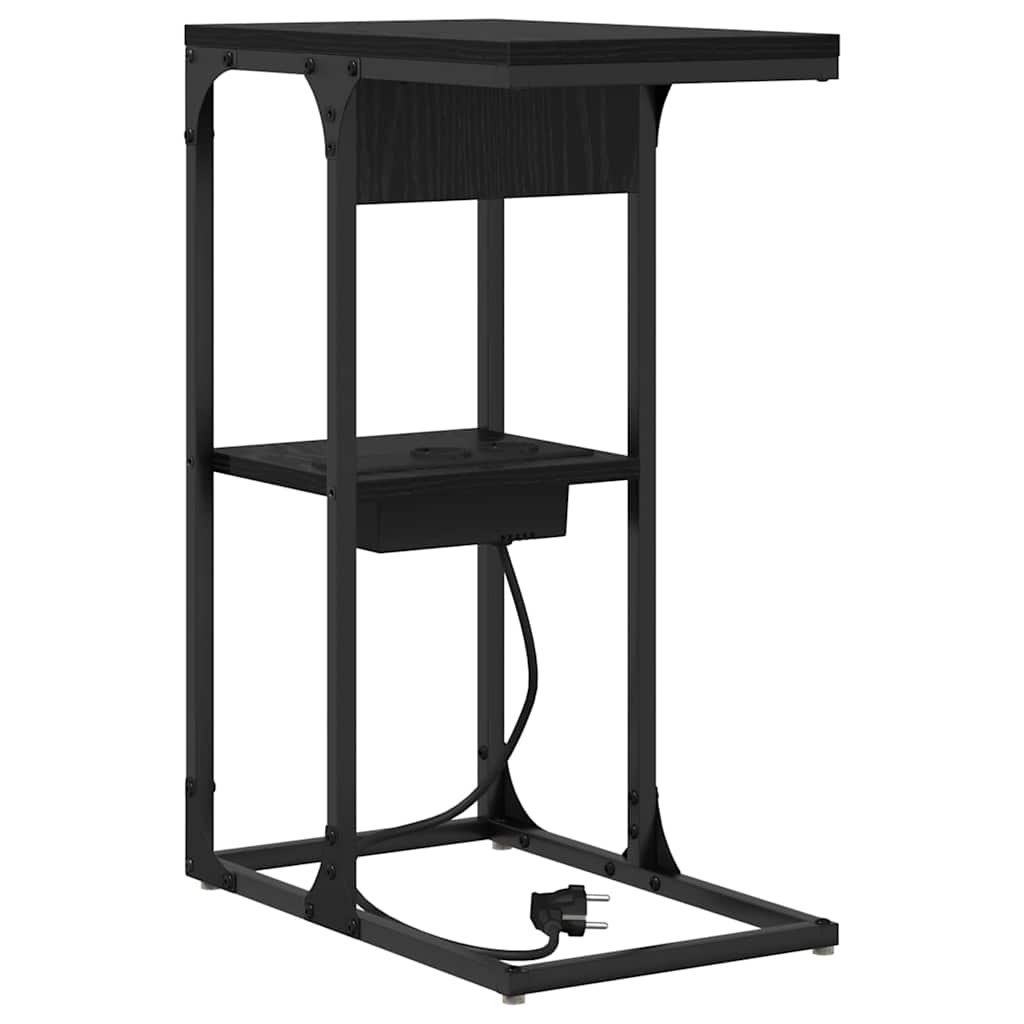 Nightstand Black Oak Look 41.5 x 26 x 60.5 cm