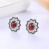 Cercei Retro de Lux Ușor din Argint Sterling 925 cu Pietre Prețioase Naturale de Granat Roșu Bijuterii Fine Cadou pentru Femei