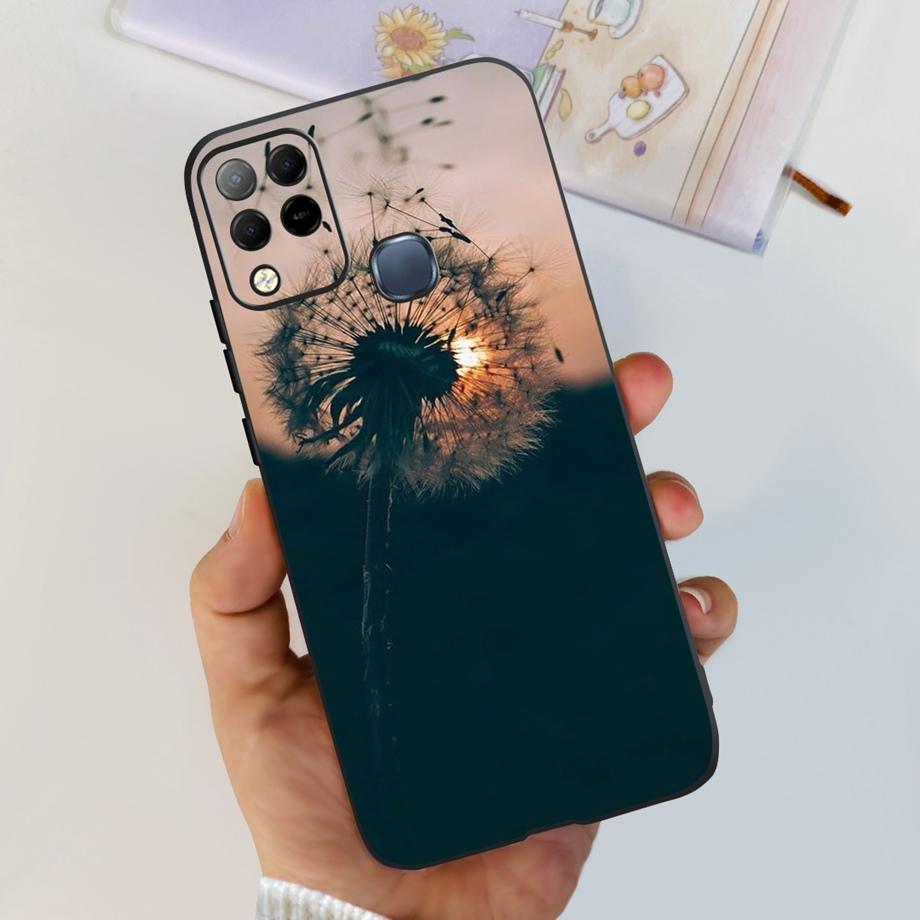 For Infinix Hot 11 G37 4G Case Cover Soft TPU Black Silicone Funda for Infinix Hot11 G37 Infinix X689F Fashion Pattern Bumper
