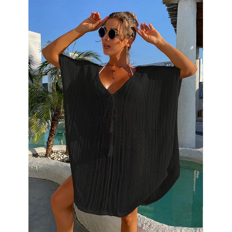 Summer Lace-Up Knit Beach Cover-Up