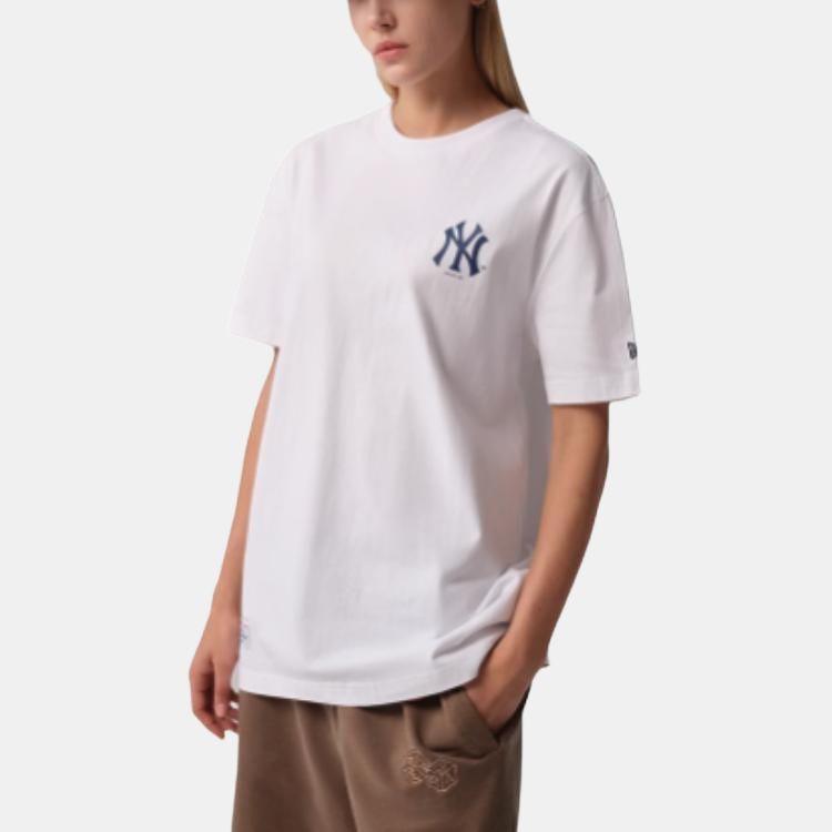 New Era MLB Hamburger Series Hamburger Print Crew Neck Short Sleeve T-Shirt Unisex Tops White 13527271