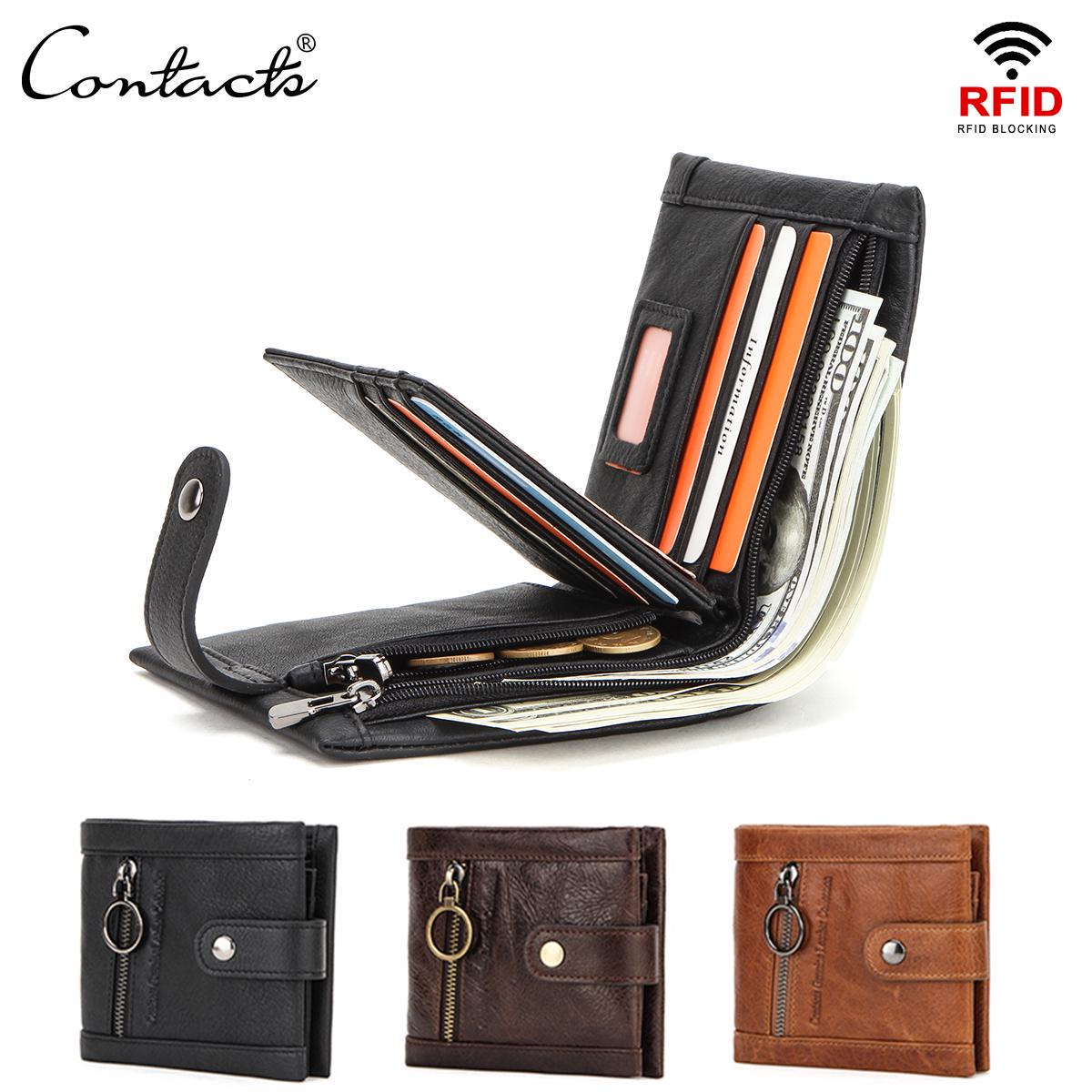 

CONTACT S мужской бумажник из натуральной кожи с RFID-защитой и отделениями для пластиковых карт и монет