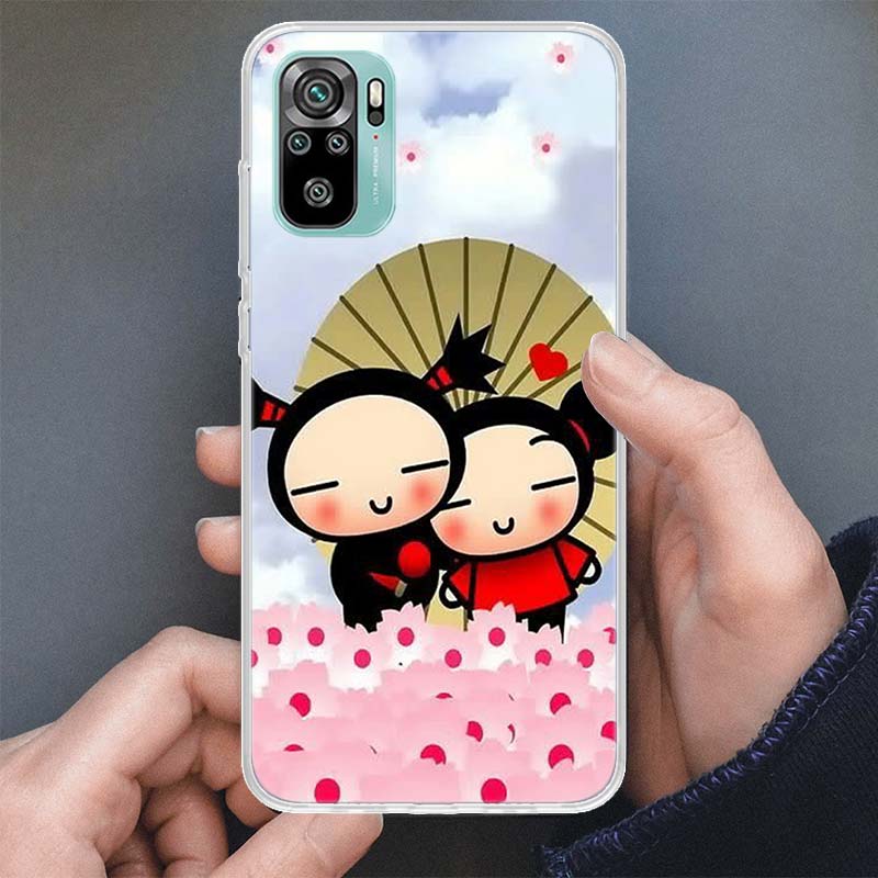 Cute Cartoon Pucca Garu Phone Case For Xiaomi Redmi Note 14 13 12S 12 10 10S 11 Pro Plus 11S 11E 11T 9 9S Soft Silicone Shell Re