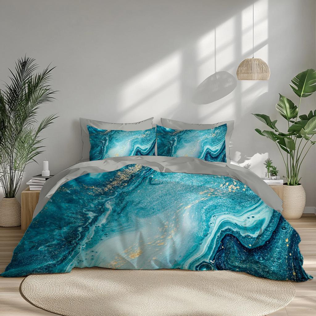 Dreiteilige digitale 3D-Bettwäsche-Garnitur, Heimtextilien Drei-Teile-Set, Hergestellt