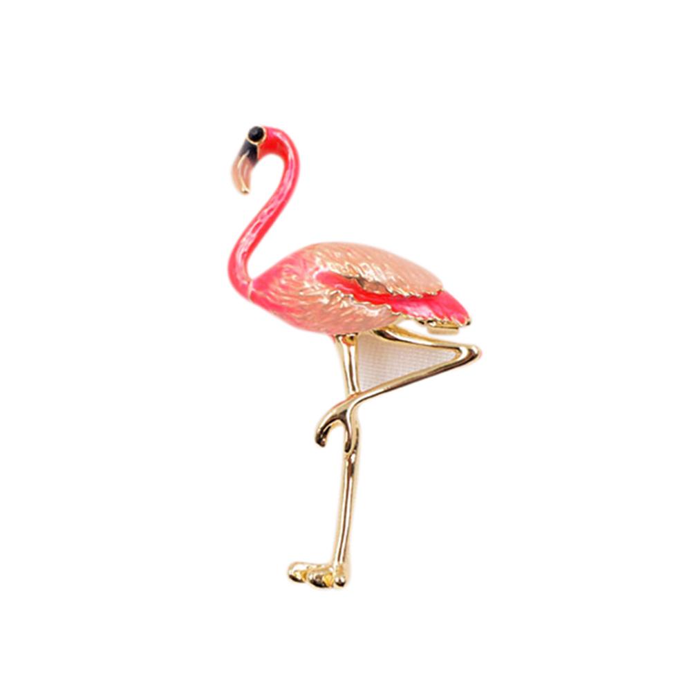 Spilla Brooch alla Moda Fenicottero Lega Unica Stile Esotico come Regalo di Natale