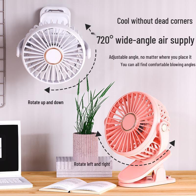 USB Clip-On High-Power Desk Fan with Logo Printing for Dorms