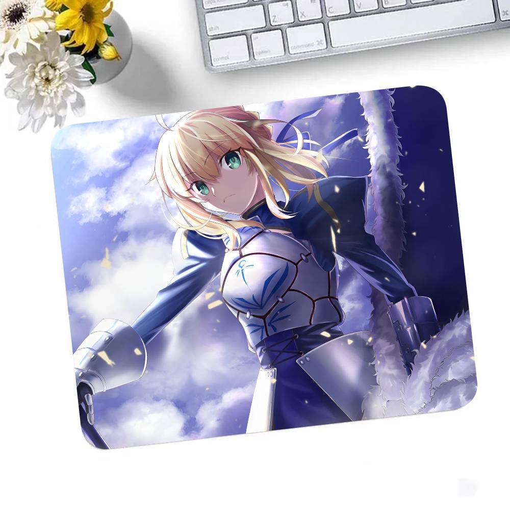 Tappetino Mouse Gioco Fate Stay Night Saber Bordo Piccolo Lock Mouse Pad Per Giocatori Tappetino Scrivania Computer Rettangolare Gomma Antiscivolo