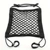 1pc Universal Fit Motorcycle & Scooter Elastic Cargo Net with Helmet Holder, Polyester Mesh Luggage Storage Bag for Bike Tailbox