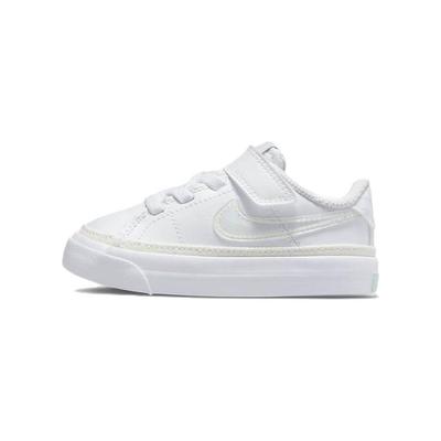 Court Legacy TD Leather Slip Resistant Cushioning Low Top Skateboard Shoes White Infant And Toddler DA5382-114