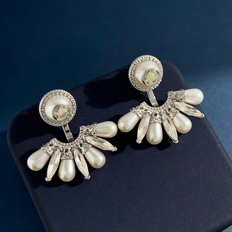 

23 серьги женские легкие роскошные серьги с бриллиантами и жемчугом, переплетенные с логотипом в виде двойной буквы G серебряный