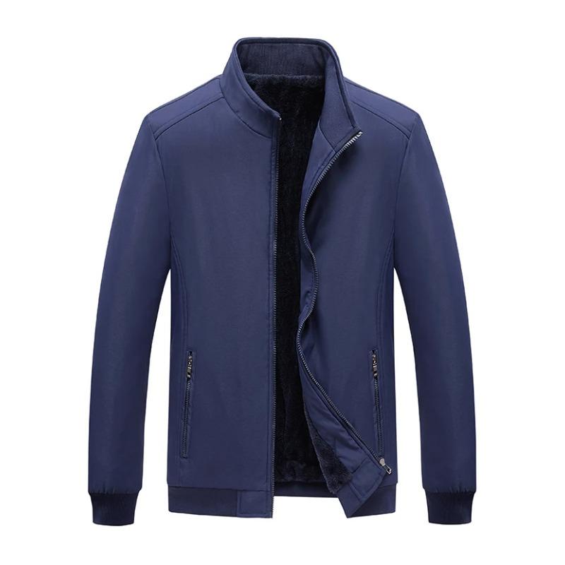 Men's Jacket Winter Plus Velvet Thick Jacket Middle Aged and Elderly New Autumn Men's Korean Version Slim Fit Baseball Jacket