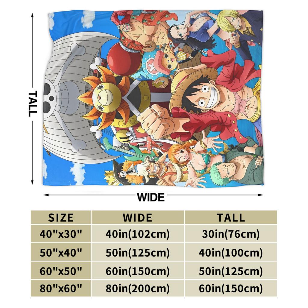 One Anime P-Pieces  Flannel Blanket  Soft Durable Throw Blanket for Living Room Decorative Pattern Bedspread Sofa Bed Cover