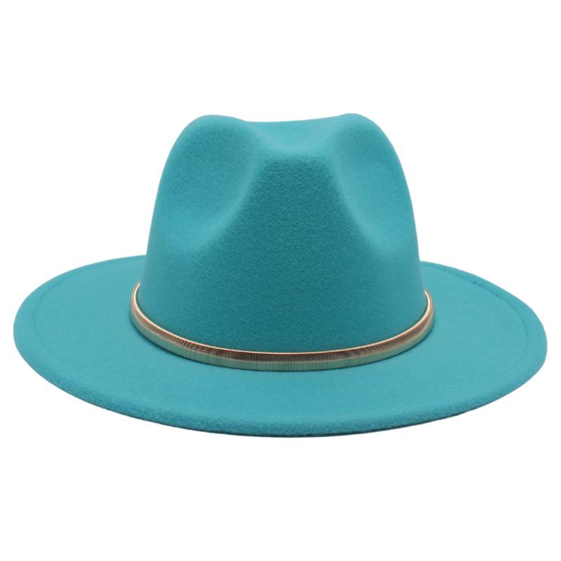 European And American Cashmere Top Hat Gold Ring Accessories Fashion Jazz Hat Four Seasons Popular Felt Hat Gentleman Lady Big Edge Hat (