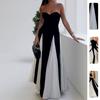 Spring New Women's Clothing, European and American Dresses, Fashionable and Elegant Color Contrast Tube Top Dress