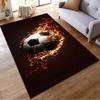 Fiery Soccer Ball Pattern Carpet, Sports Themed Home Decor Stylish Suitable for use as an anti-slip for living room bedroom sofas