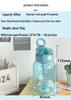 High-Capacity Dual-Drink Straw Cup - Portable, Heat-Resistant Plastic Cup for Students