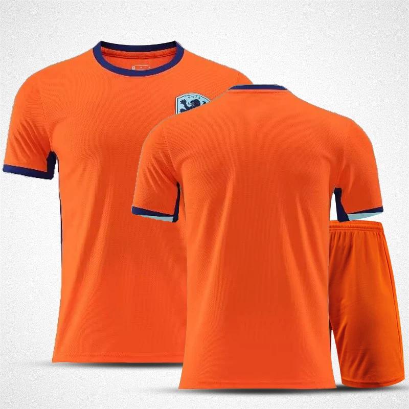 2024 Netherlands Home Jersey Orange with Team Badge 16