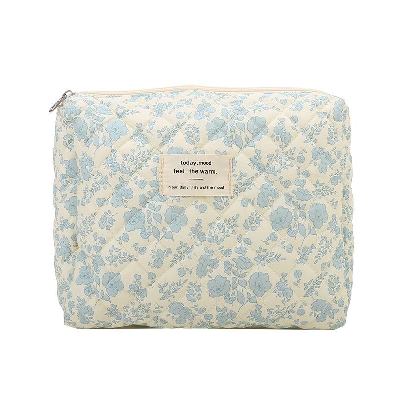 Fashion Women's Cosmetic Bag Portable Floral Handheld Cosmetic Storage Bag Cute Travel Ins Style Bag