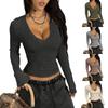 Women's Fashion Comfortable Slim-fit V-neck Long-sleeve Top