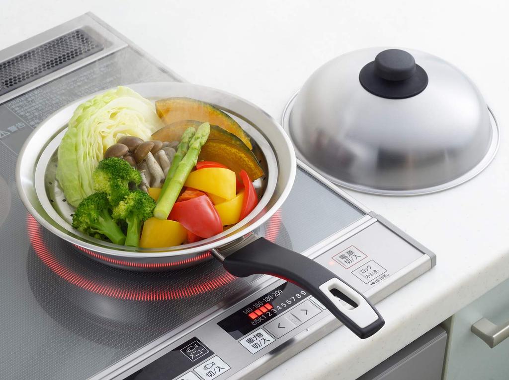 Yoshikawa Steamer for Frying Compatible with Frying Steaming Made In Stainless Steaming Easy Steaming Plate To Place On a Frying Steaming Plate To Use