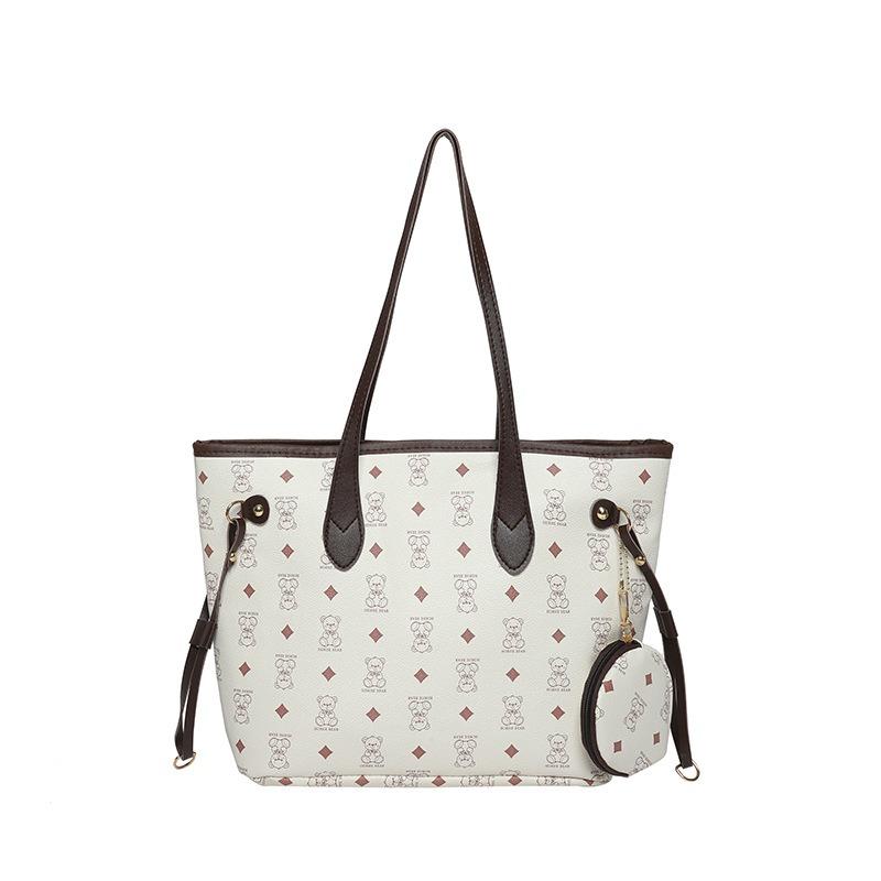 Bear Print Armpit New Large-capacity Tote Bag Portable Commuter Travel High-texture Shoulder Bag