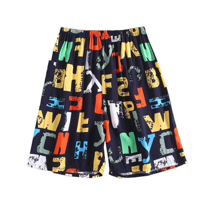 Summer Printed Ultra-thin Men's Shorts Beach Pants Home Pants Enlarged Casual Shorts Sleeping Pants