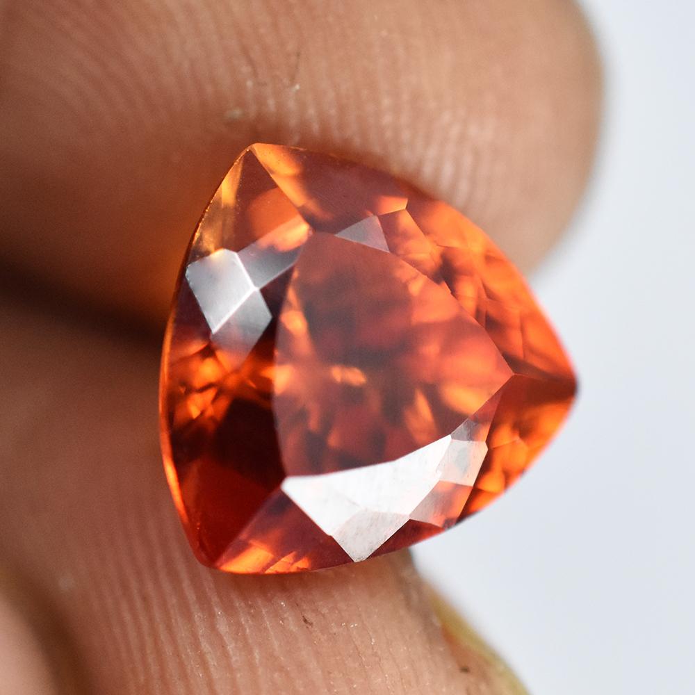 Natural Orange Sapphire Loose Gemstone Trillion Cut 5.30 Ct September Birthstone for Gem Collections