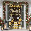 Festive Banner Golden Accents Birthday Festivity Background Birthday Display Star Decorations Birthday Event Backdrop For Photo