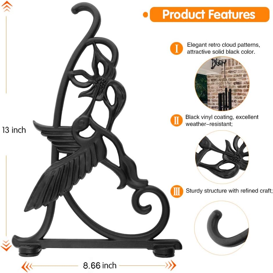 

Hanging Plant Brackets, 13 Inch Iron Wall Mount Bracket Durable Rust-Resistant Hummingbird Plant Hanger Hook for United States