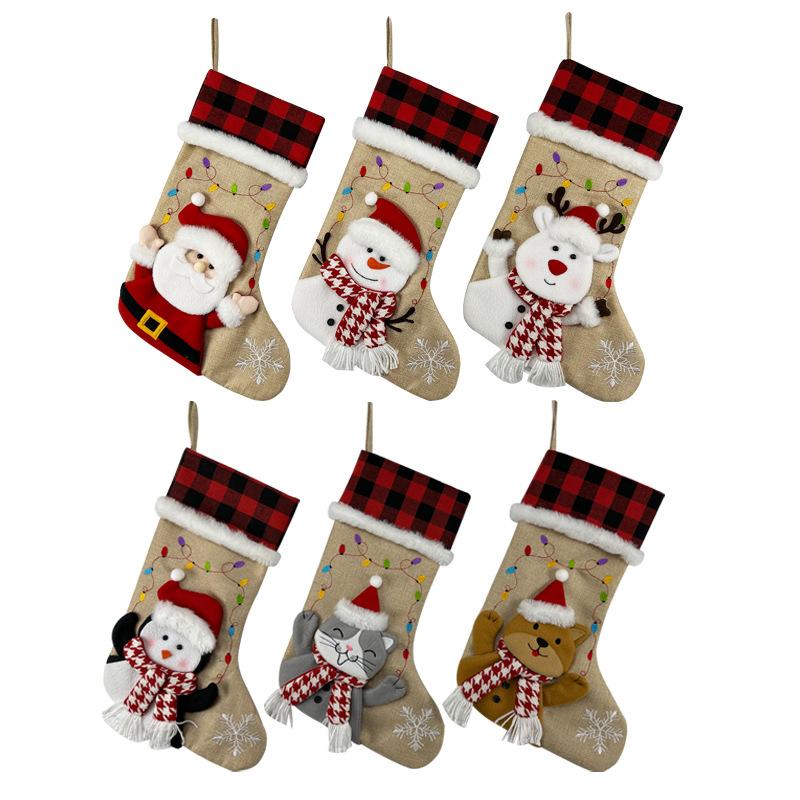 Christmas Socks Gift Bag Christmas Tree Ornaments Snowman Christmas Tree Pendant
