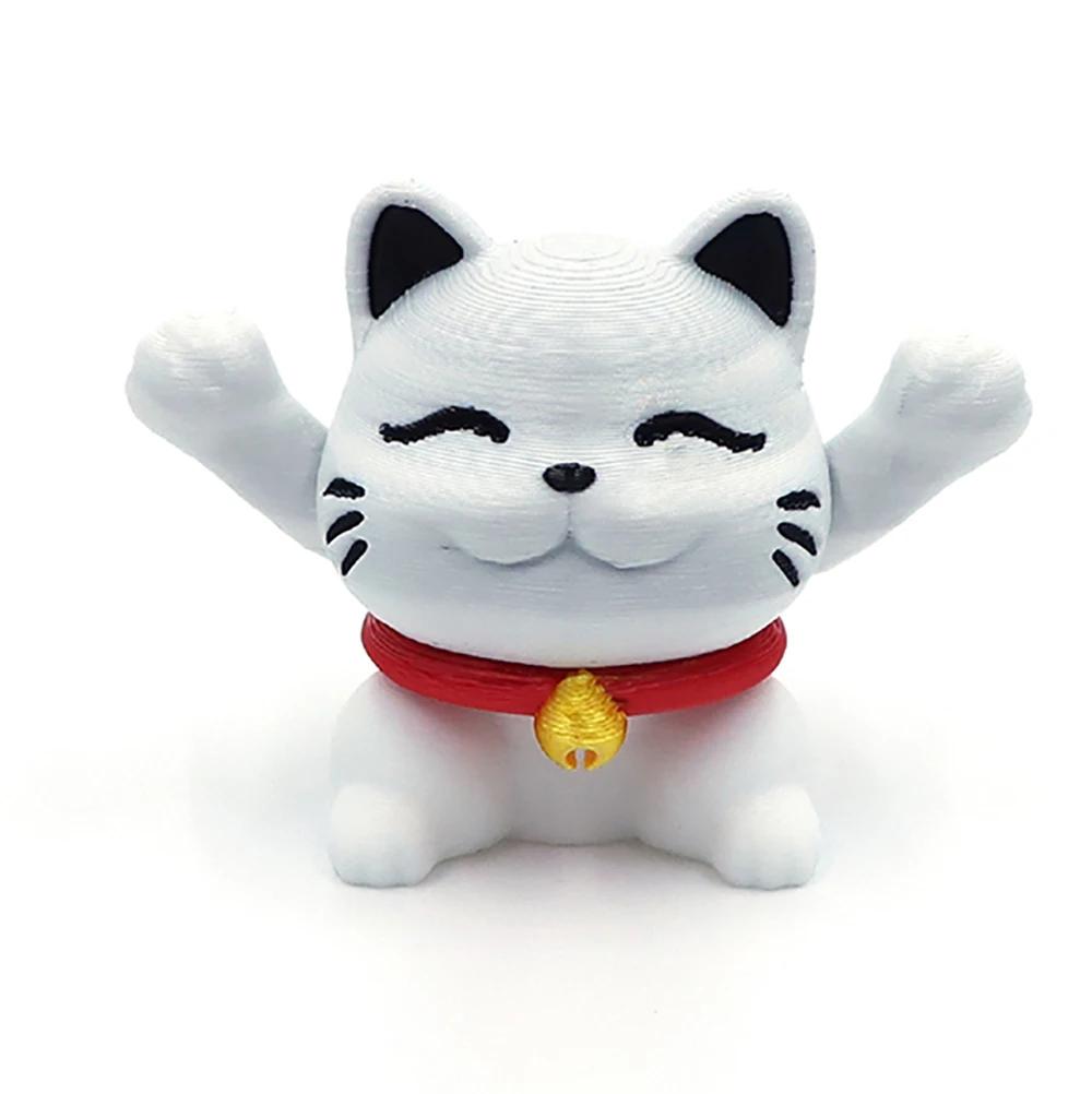 Rotatable Maneki Neko Retractable Gyroscope 3d Printed Cat Figure Creative Office Stress-relieving Toy Car Decoration Small Gift