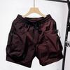 Pantaloncini estivi da uomo con elastico in vita, regolabili, con coulisse, cargo, sottili, larghi, stile hip hop, pantaloni corti, streetwear