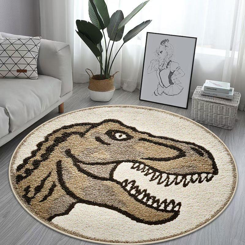 Cute Animal Pattern Rotundity Carpet Living Room Tea Table Foldable Rug Bed End Anti-slip Large Area Easy Cleaning Mat Office