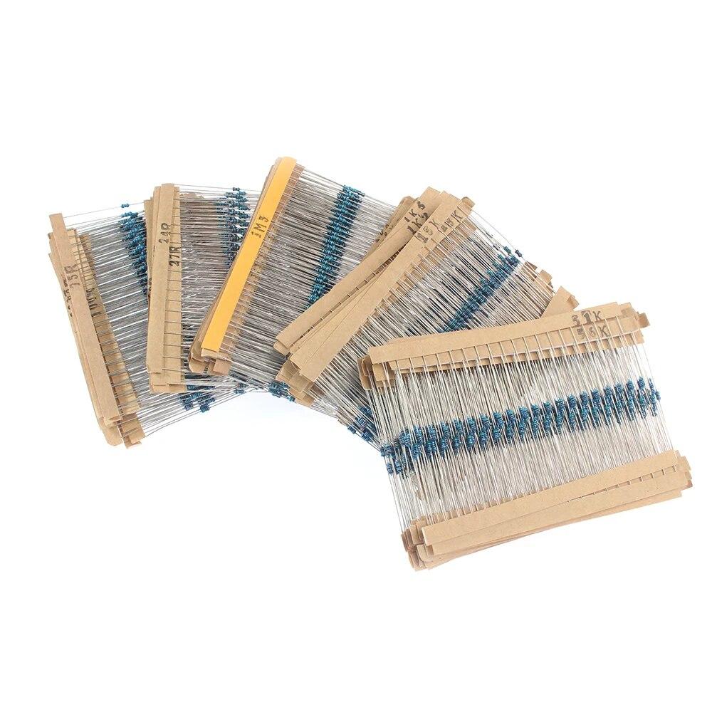 2600PCS 130 Values 1/6W Resistencias Electronica Kit, 1 Ohm~3M Metal Film Resistors Assorted Set 1%, diy electronic components