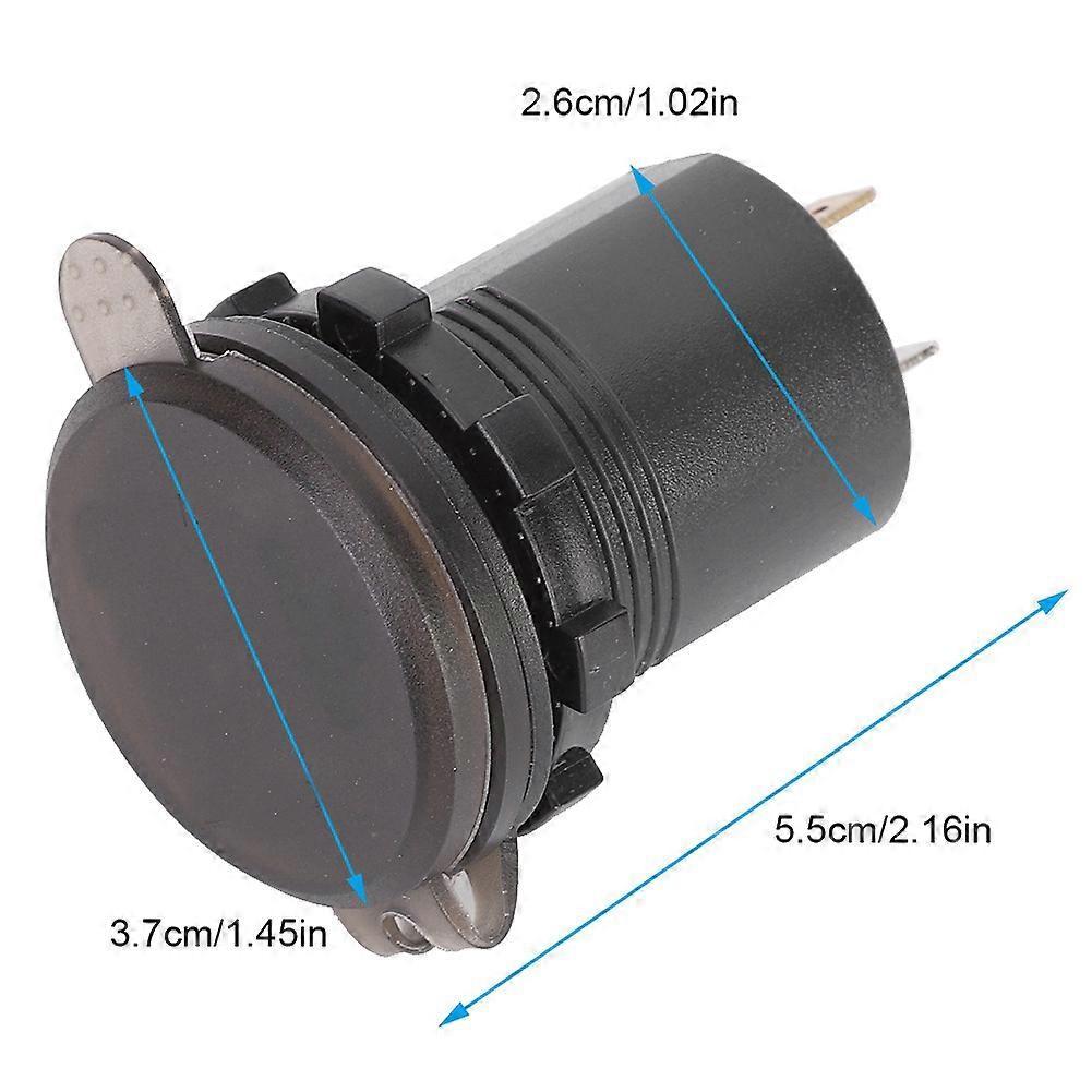 DC12-24V 2.1A 3 in 1 Multifunction Digital LED waterproof Thermometer Voltmeter Car USB Fast Charger Green Light