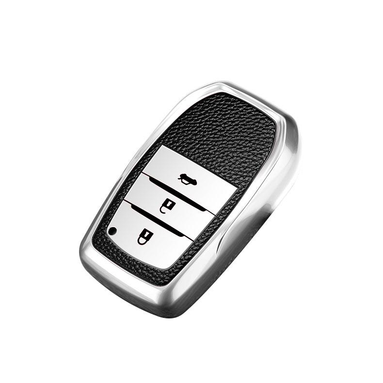 

2/3-кнопочный чехол для ключа автомобиля из ТПУ и кожи для Toyota Yaris Prius Camry Corolla Avensis Verso Prado REIZ Crown RAV4 C-HR Aygo Scion TC IM 3 button белый