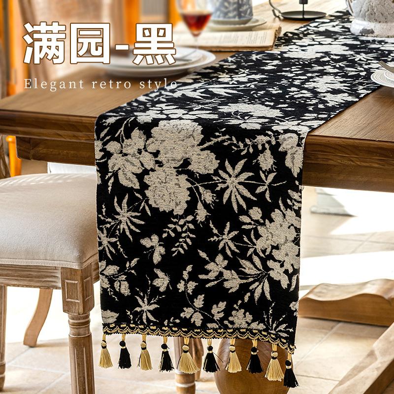 Luxury Embroidered Table Runner  Home Restaurant Table Decoration Chinese Brocade Embroidered Decoration Long Strip Table Cloth
